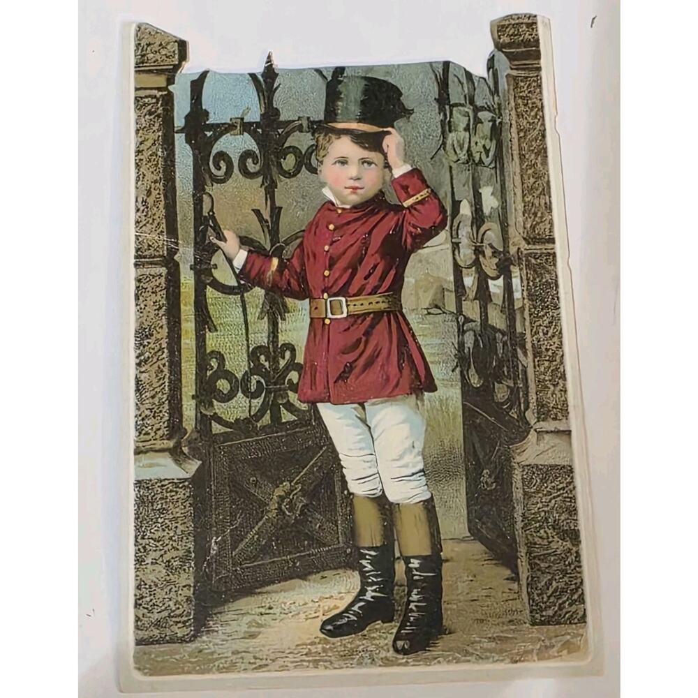 Rothert & Co Fancy Little Lad Victorian Trade Card 1800s 5" X 3.5"